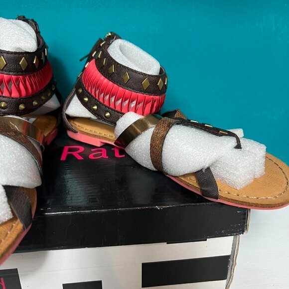 Not Rated lemon twist gladiator flat sandal size 6.5 - Picture 3 of 7